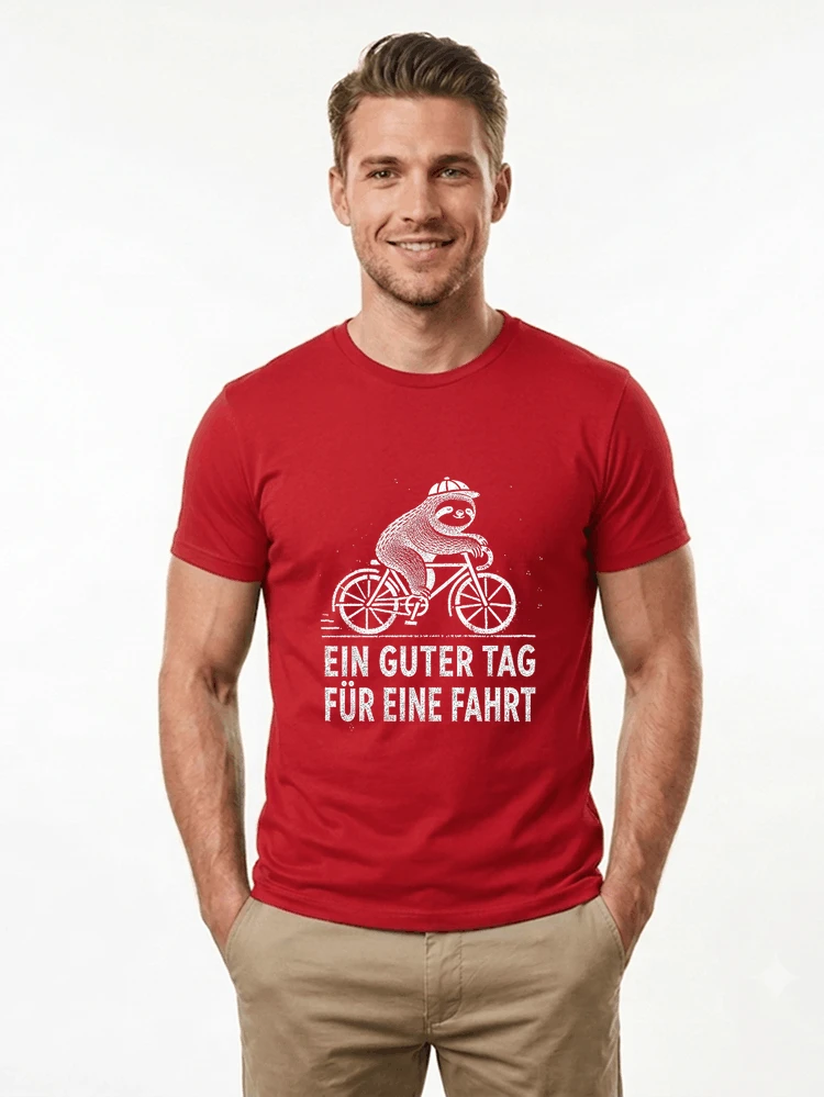 herren damen t shirt fahrrad mit faultier geschenk fr radfahrer t shirt red