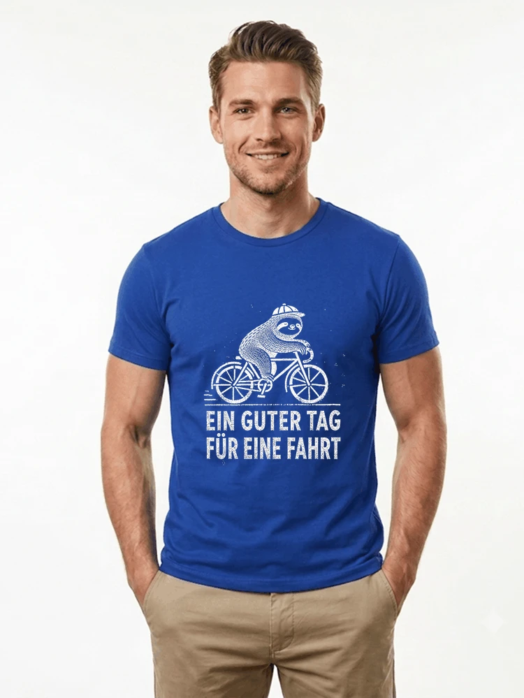 herren damen t shirt fahrrad mit faultier geschenk fr radfahrer t shirt royal blue