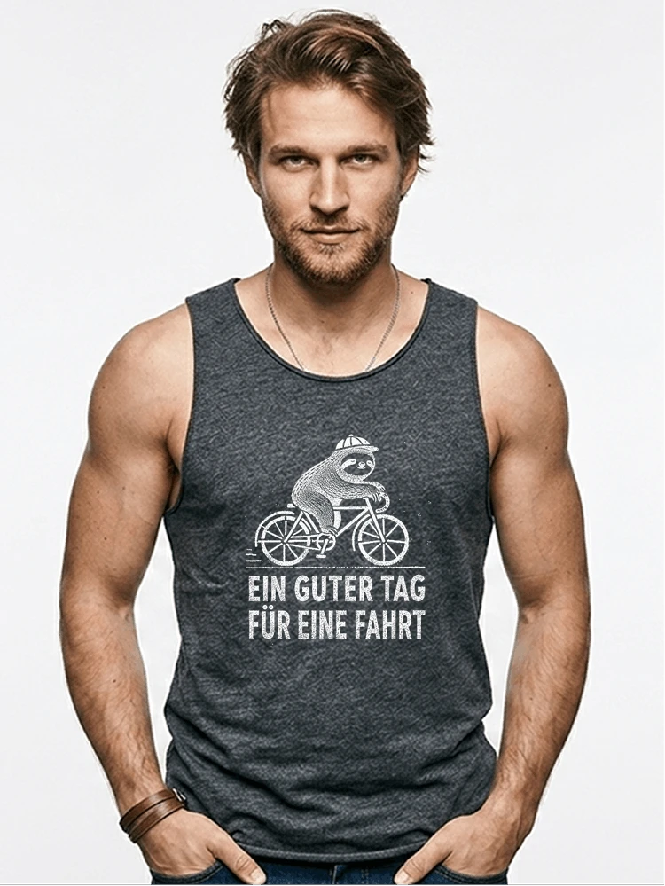 herren damen t shirt fahrrad mit faultier geschenk fr radfahrer tanktop anthracite melange