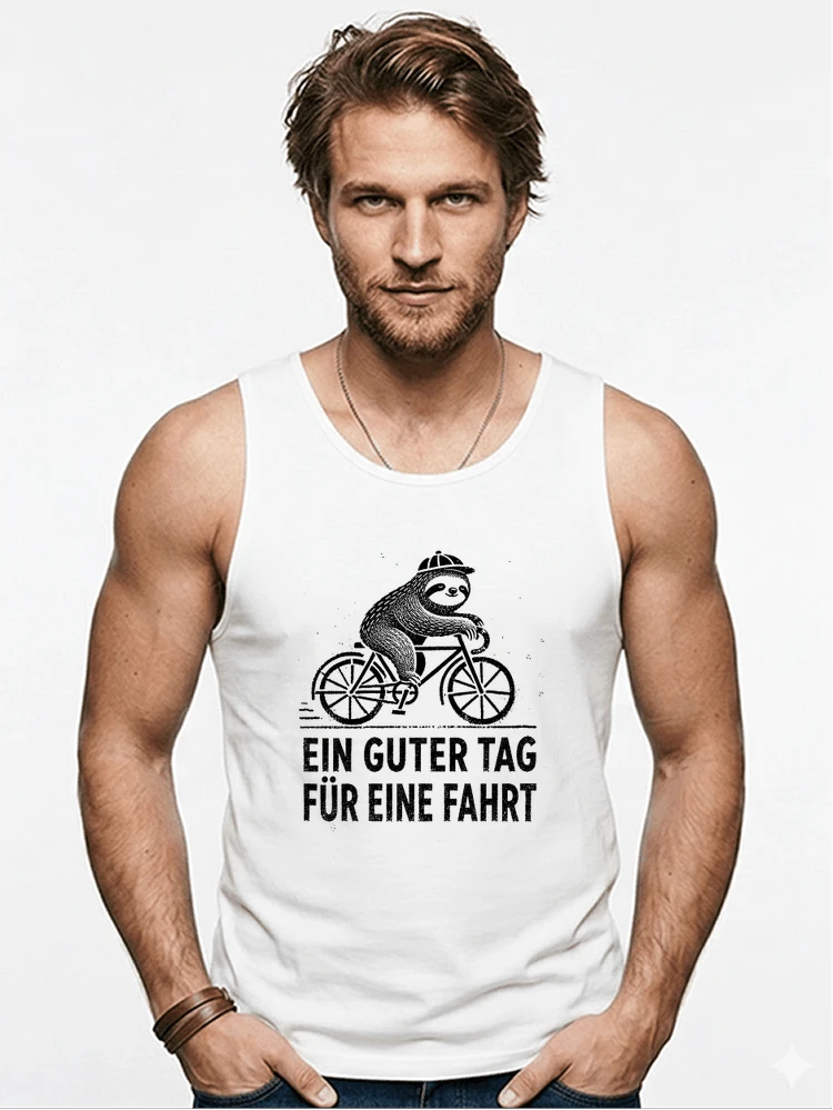 herren damen t shirt fahrrad mit faultier geschenk fr radfahrer tanktop white