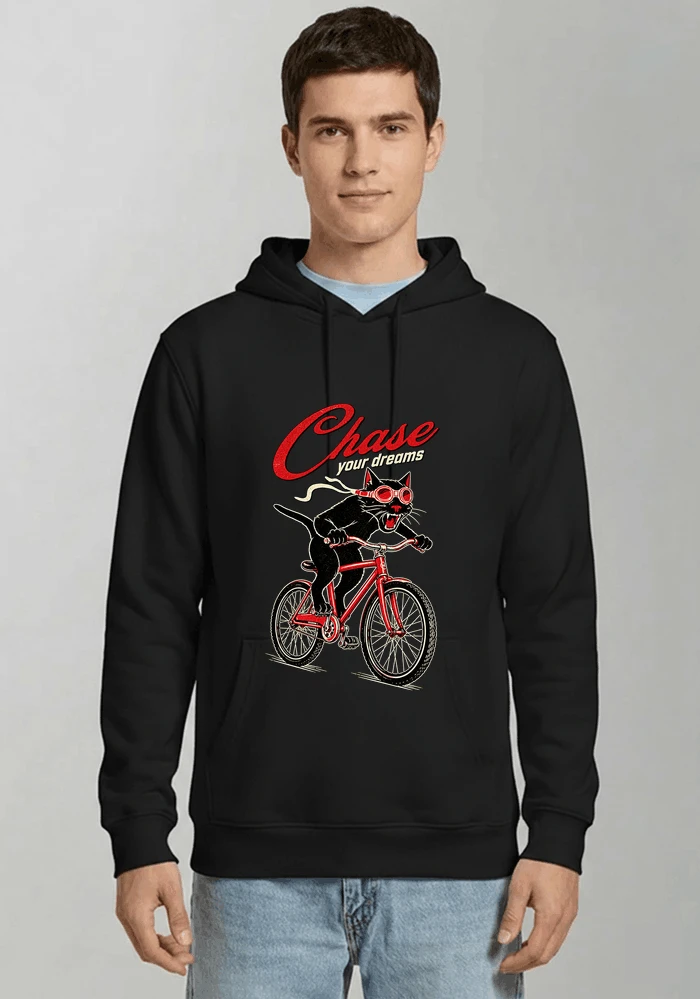 katze auf dem fahrrad shirt cooles radsport damen herren t shirt kapuzenpullover black