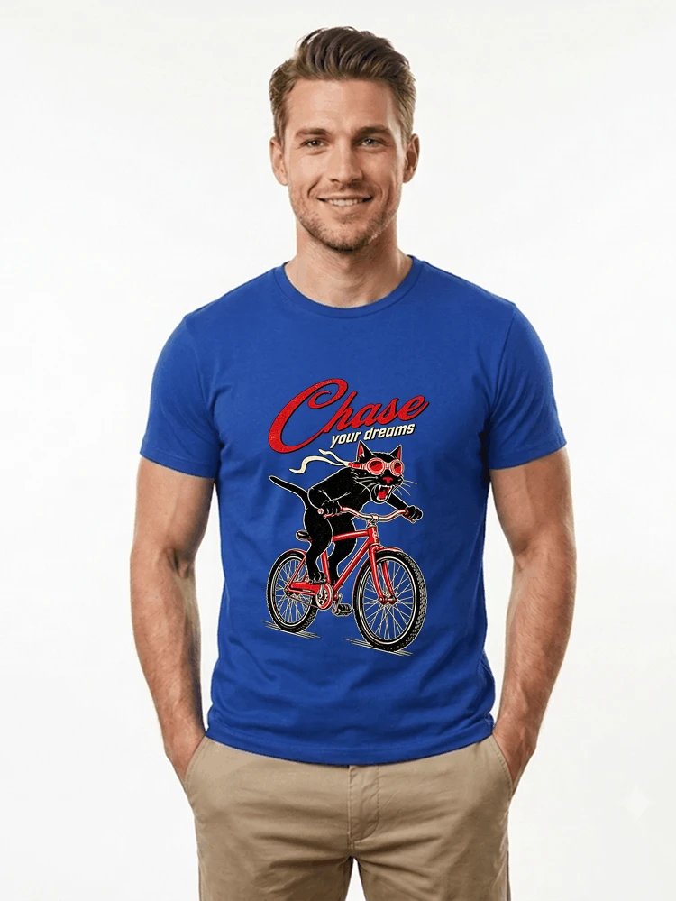 katze auf dem fahrrad shirt cooles radsport damen herren t shirt t shirt royal blue