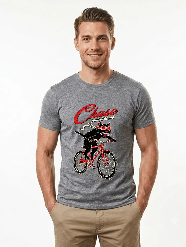 katze auf dem fahrrad shirt cooles radsport damen herren t shirt t shirt sport grey