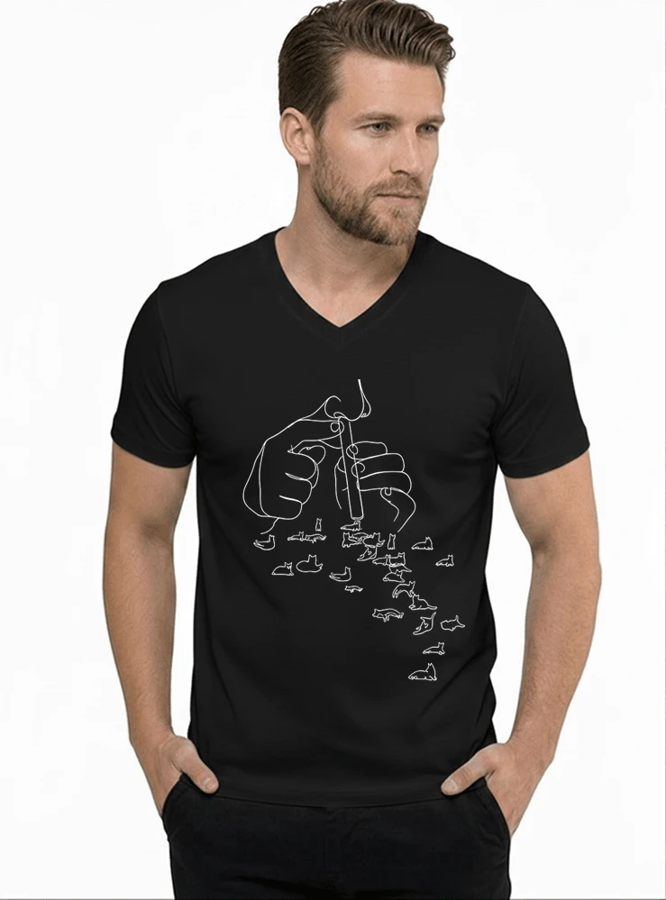 Katzen T-Shirt Lustige Katzen T-Shirt “Katzen-Sucht” Geschenke für Katzenliebhaber