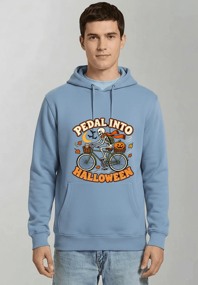 krbis halloween fahrrad t shirtbike tour outfit kapuzenpullover light blue