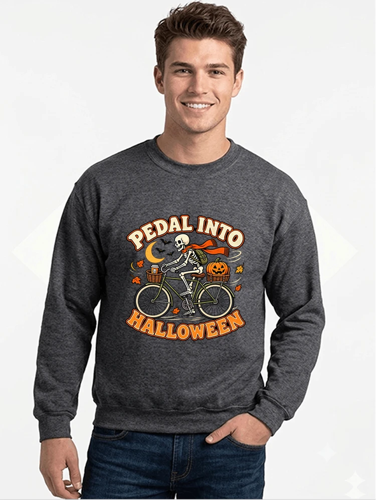 krbis halloween fahrrad t shirtbike tour outfit sweatshirt mit rundhalsausschnitt anthracite melange