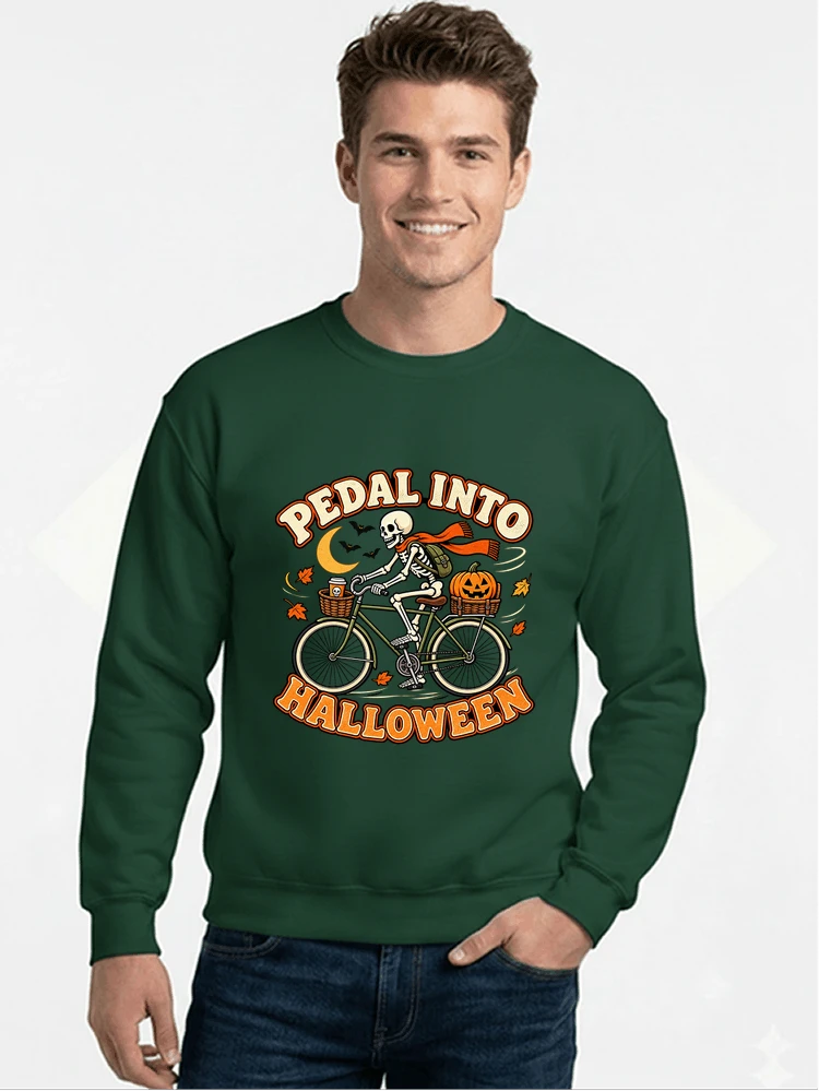 krbis halloween fahrrad t shirtbike tour outfit sweatshirt mit rundhalsausschnitt forest green