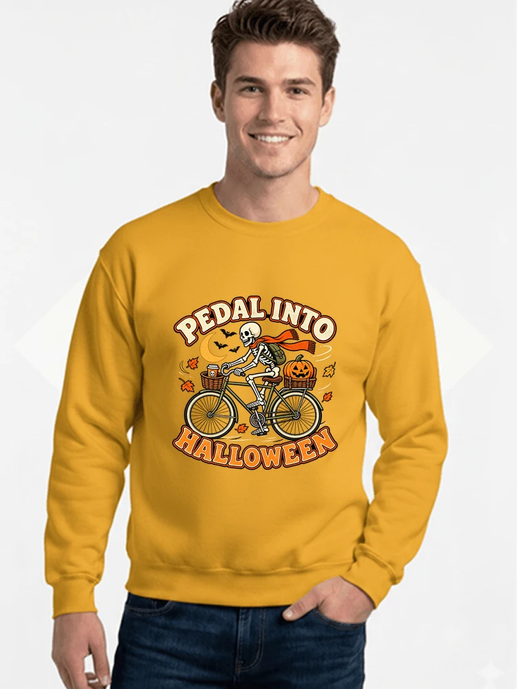 krbis halloween fahrrad t shirtbike tour outfit sweatshirt mit rundhalsausschnitt gold
