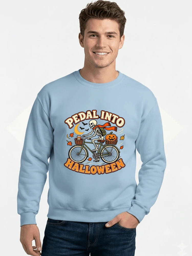 krbis halloween fahrrad t shirtbike tour outfit sweatshirt mit rundhalsausschnitt light blue