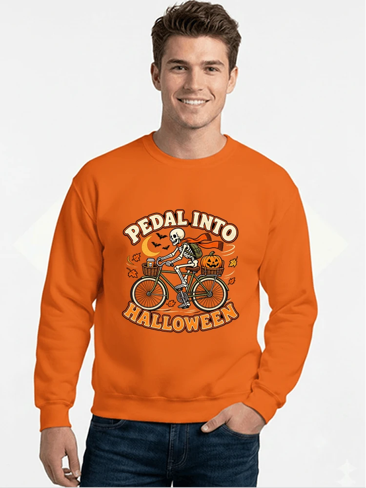 krbis halloween fahrrad t shirtbike tour outfit sweatshirt mit rundhalsausschnitt orange