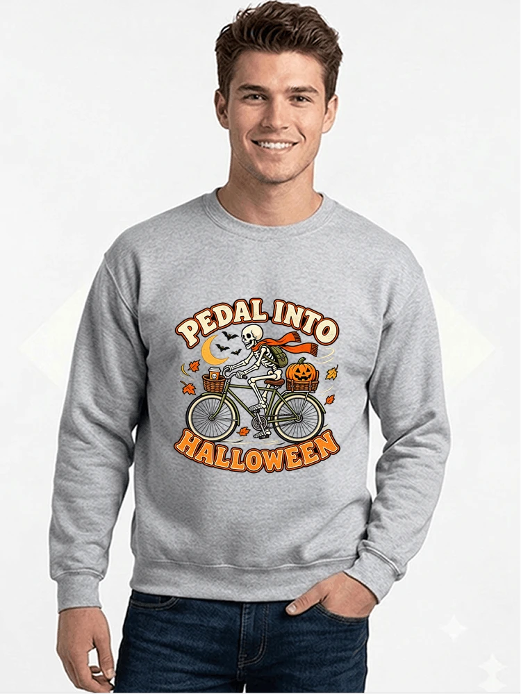 krbis halloween fahrrad t shirtbike tour outfit sweatshirt mit rundhalsausschnitt sport grey