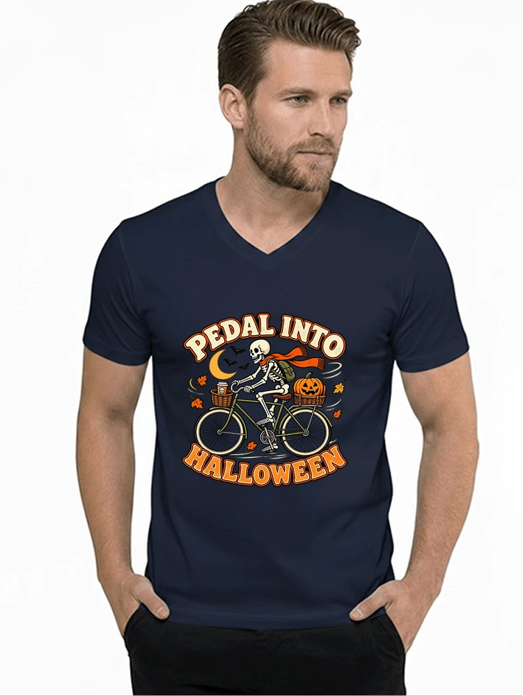 krbis halloween fahrrad t shirtbike tour outfit t shirt mit v ausschnitt navy