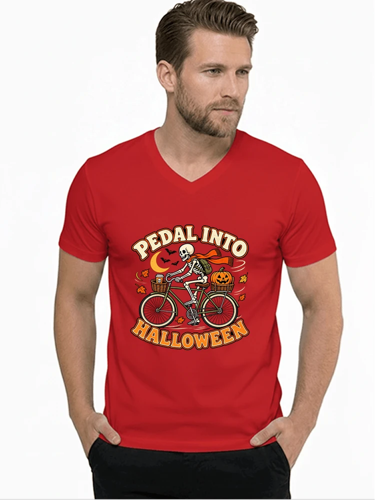 krbis halloween fahrrad t shirtbike tour outfit t shirt mit v ausschnitt red