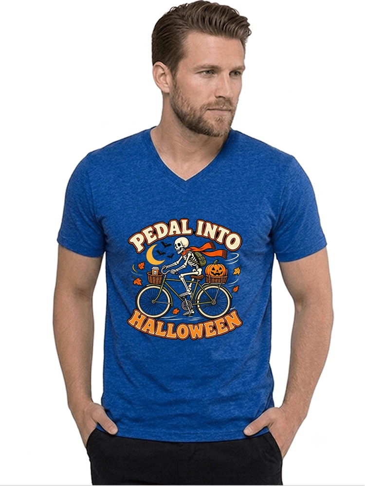 krbis halloween fahrrad t shirtbike tour outfit t shirt mit v ausschnitt royal blue