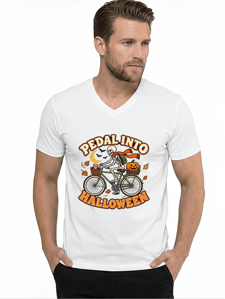 krbis halloween fahrrad t shirtbike tour outfit t shirt mit v ausschnitt white