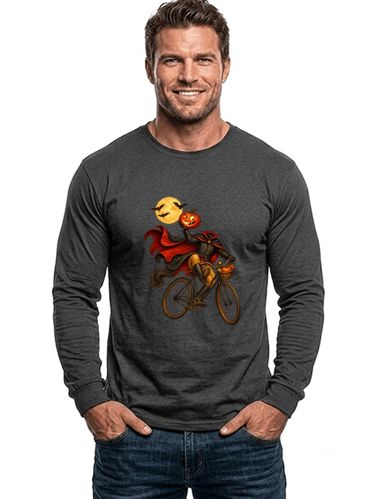 krbis kopf fahrrad halloween shirt outfit fr radfahrer langarmshirt anthracite melange