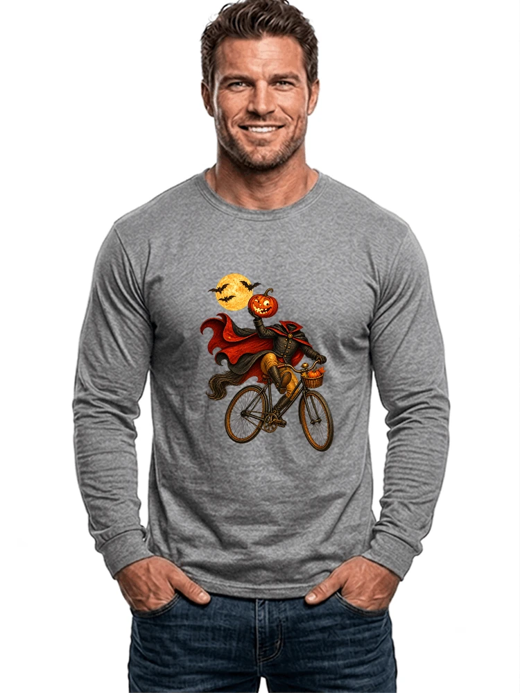 krbis kopf fahrrad halloween shirt outfit fr radfahrer langarmshirt sport grey
