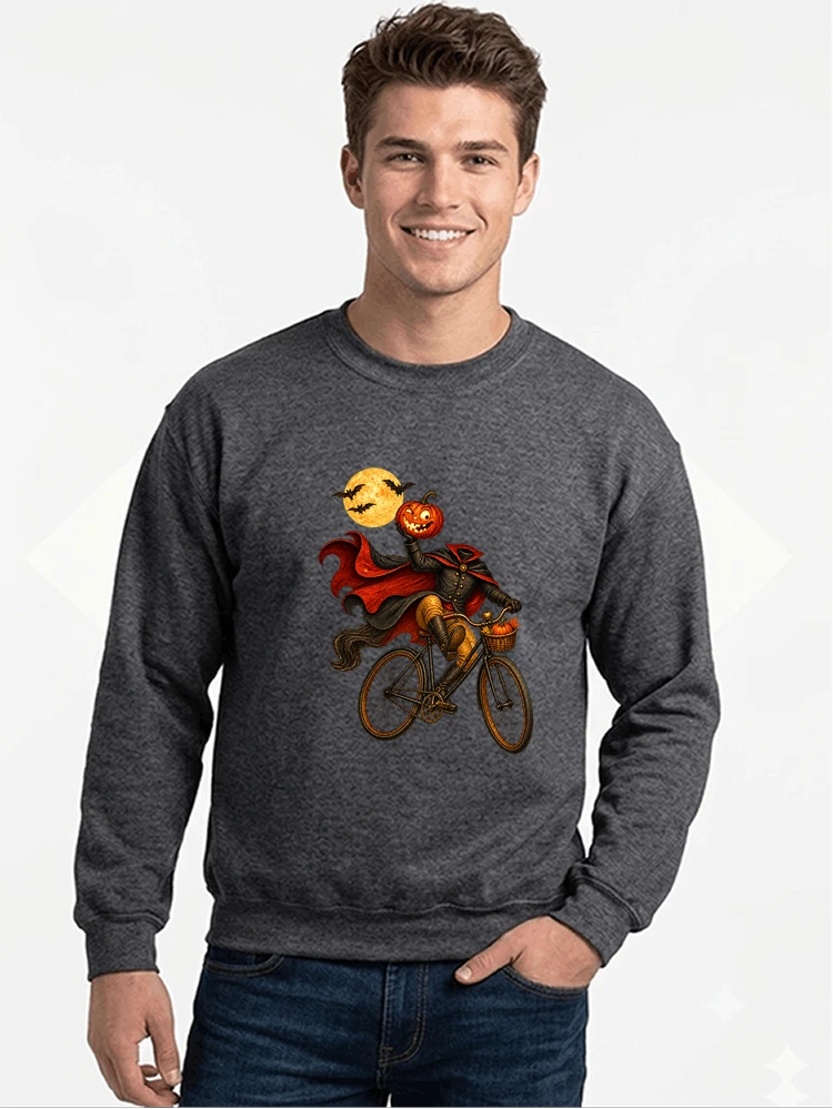krbis kopf fahrrad halloween shirt outfit fr radfahrer sweatshirt mit rundhalsausschnitt anthracite melange
