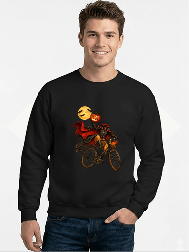 krbis kopf fahrrad halloween shirt outfit fr radfahrer sweatshirt mit rundhalsausschnitt black