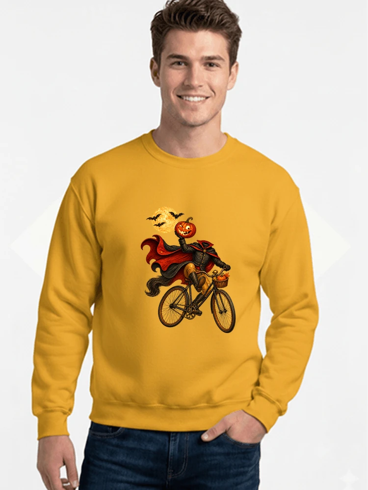 krbis kopf fahrrad halloween shirt outfit fr radfahrer sweatshirt mit rundhalsausschnitt gold