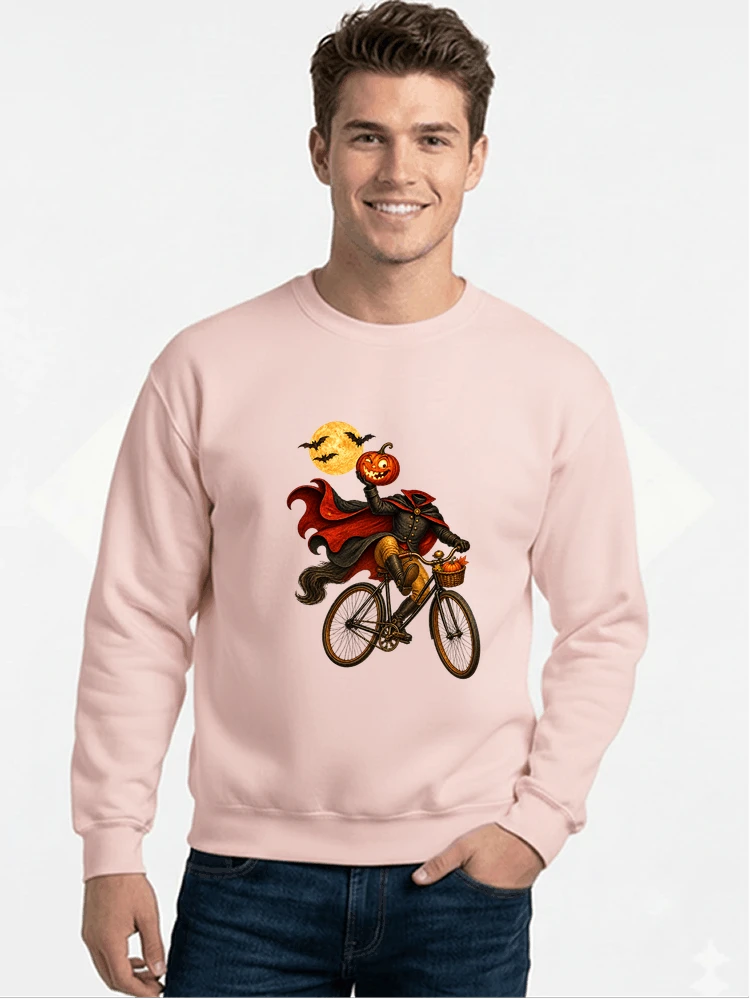 krbis kopf fahrrad halloween shirt outfit fr radfahrer sweatshirt mit rundhalsausschnitt light pink