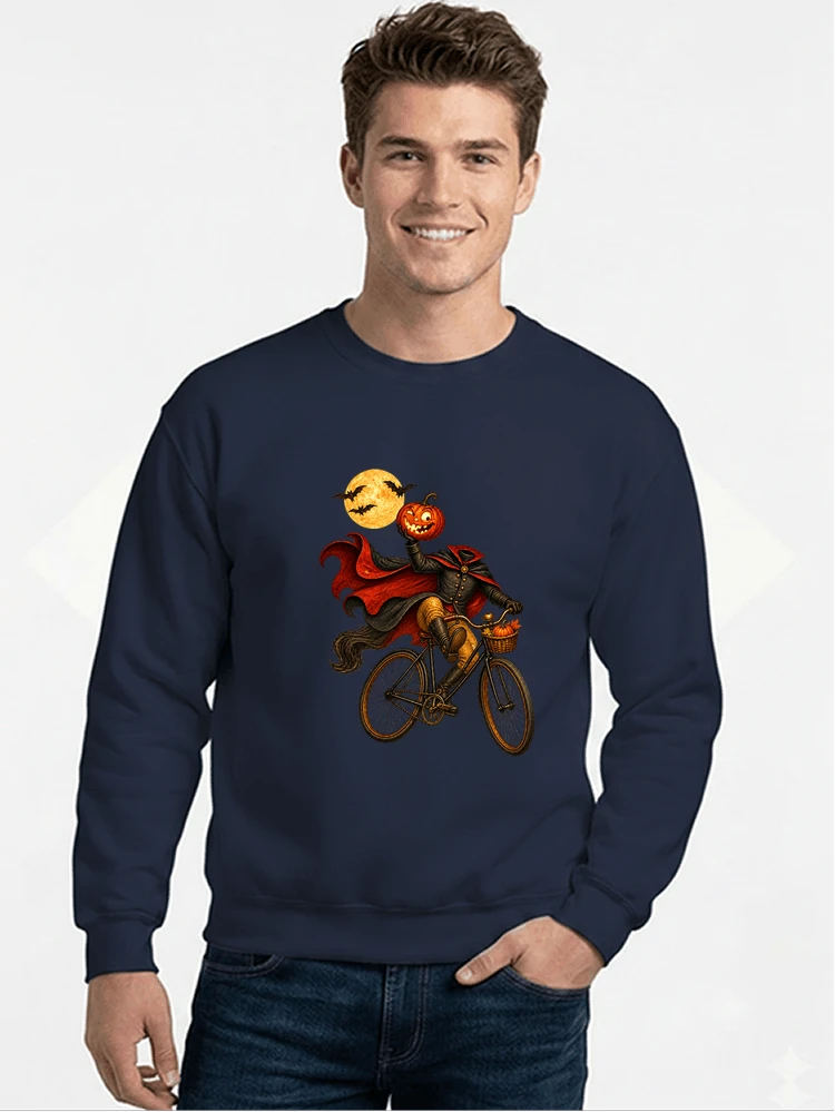krbis kopf fahrrad halloween shirt outfit fr radfahrer sweatshirt mit rundhalsausschnitt navy