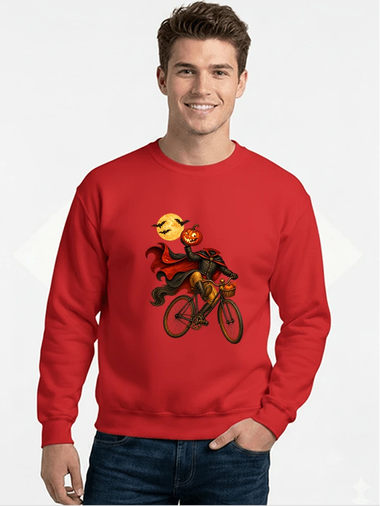 krbis kopf fahrrad halloween shirt outfit fr radfahrer sweatshirt mit rundhalsausschnitt red