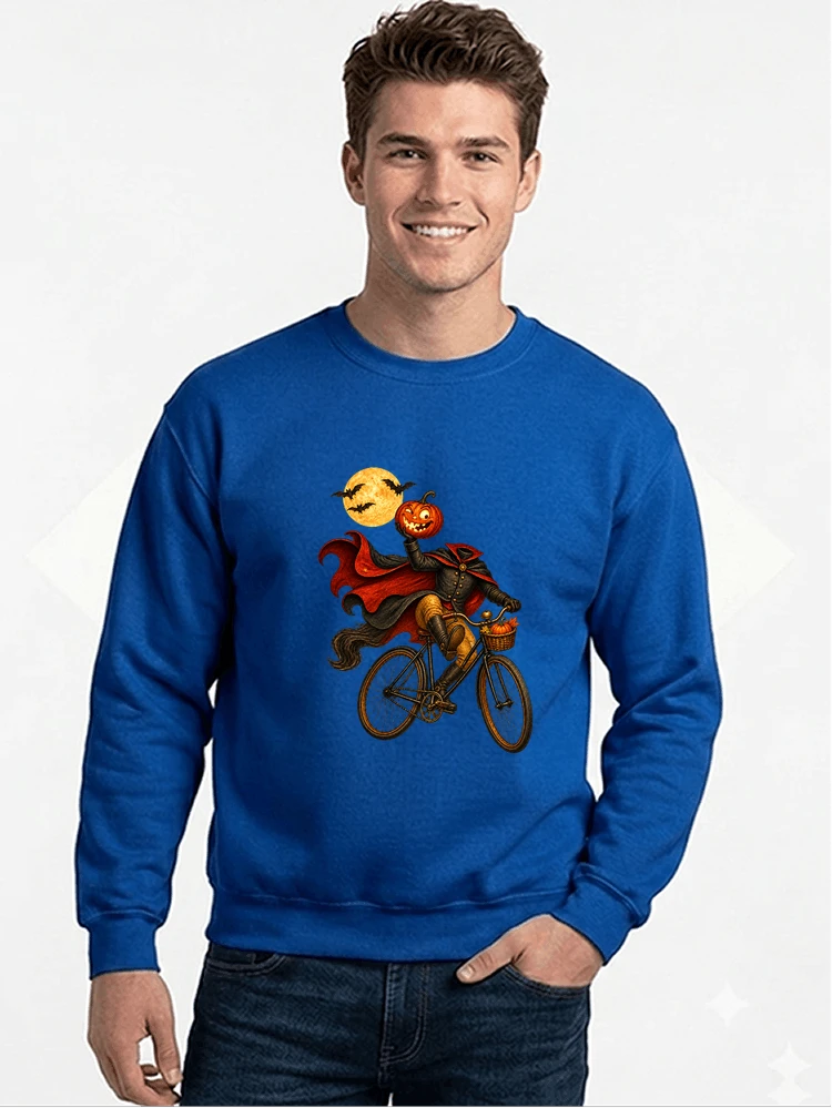 krbis kopf fahrrad halloween shirt outfit fr radfahrer sweatshirt mit rundhalsausschnitt royal blue