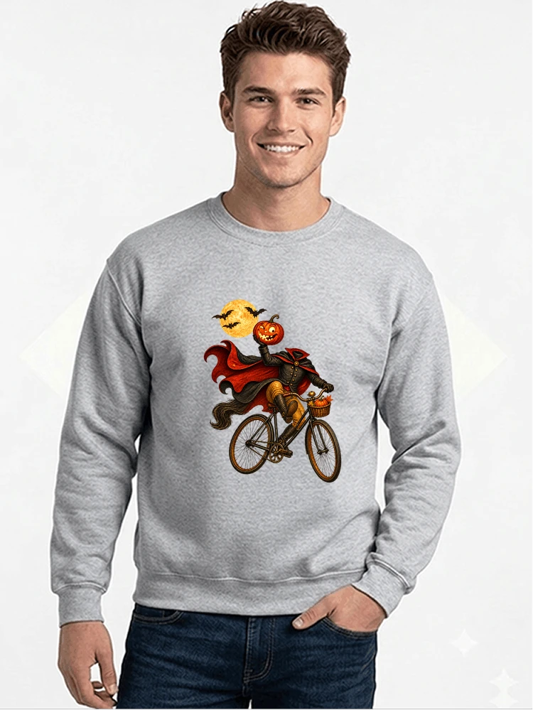 krbis kopf fahrrad halloween shirt outfit fr radfahrer sweatshirt mit rundhalsausschnitt sport grey