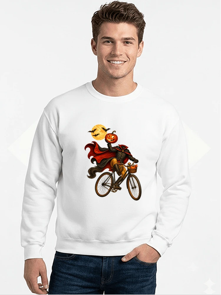 krbis kopf fahrrad halloween shirt outfit fr radfahrer sweatshirt mit rundhalsausschnitt white