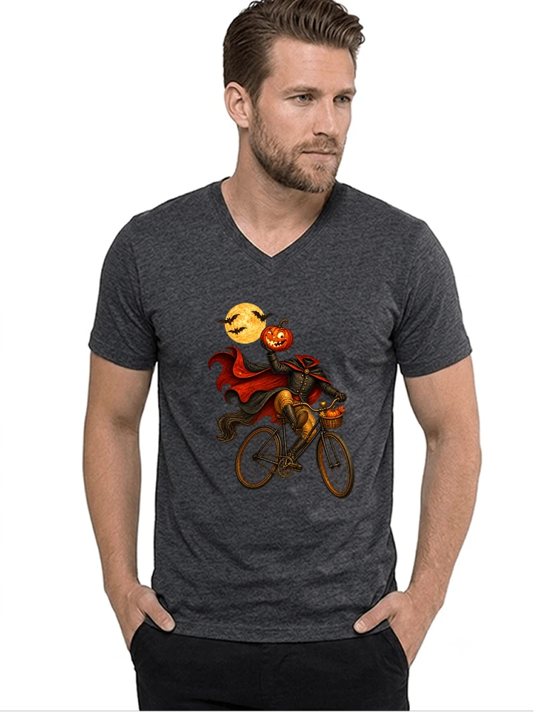 krbis kopf fahrrad halloween shirt outfit fr radfahrer t shirt mit v ausschnitt anthracite melange
