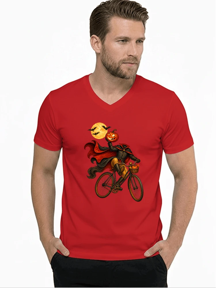 krbis kopf fahrrad halloween shirt outfit fr radfahrer t shirt mit v ausschnitt red