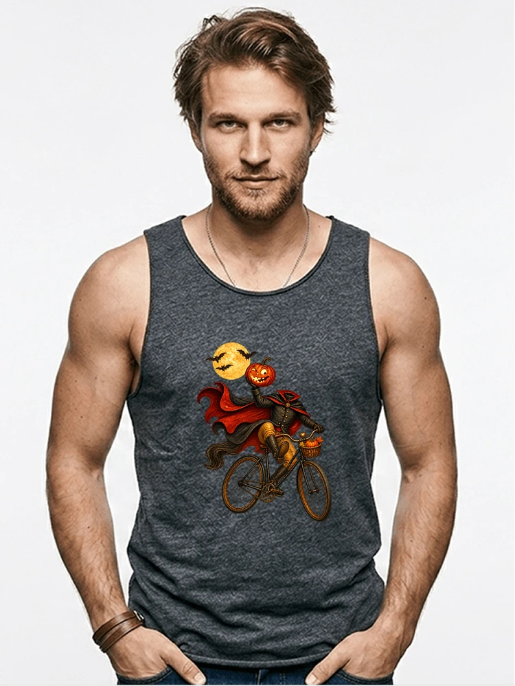 krbis kopf fahrrad halloween shirt outfit fr radfahrer tanktop anthracite melange