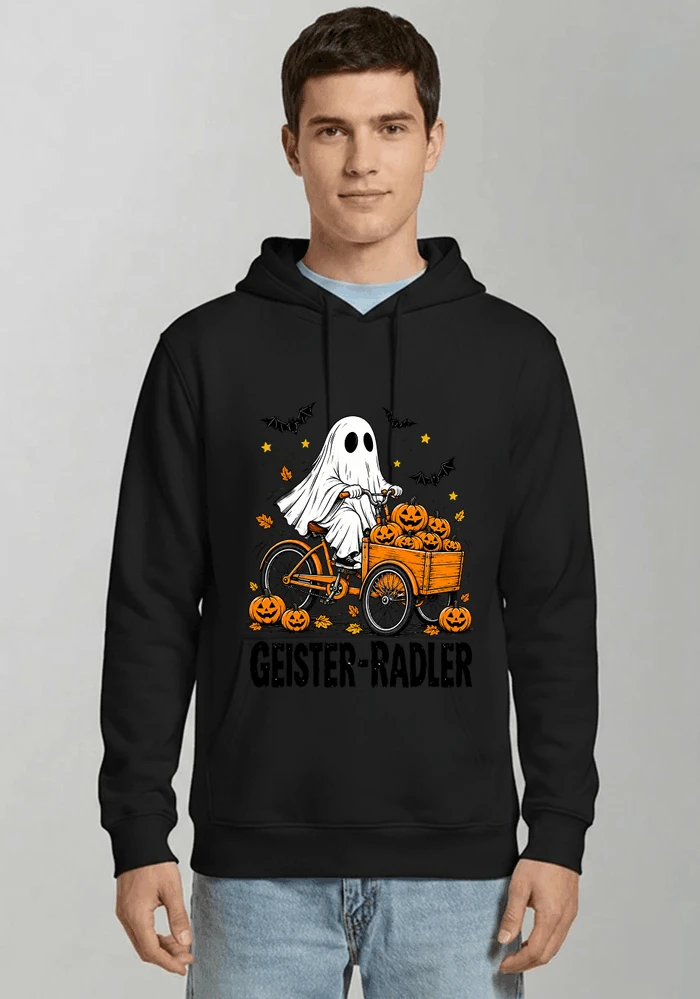 lustiges fahrrad t shirt halloween geister radler t shirt kapuzenpullover black