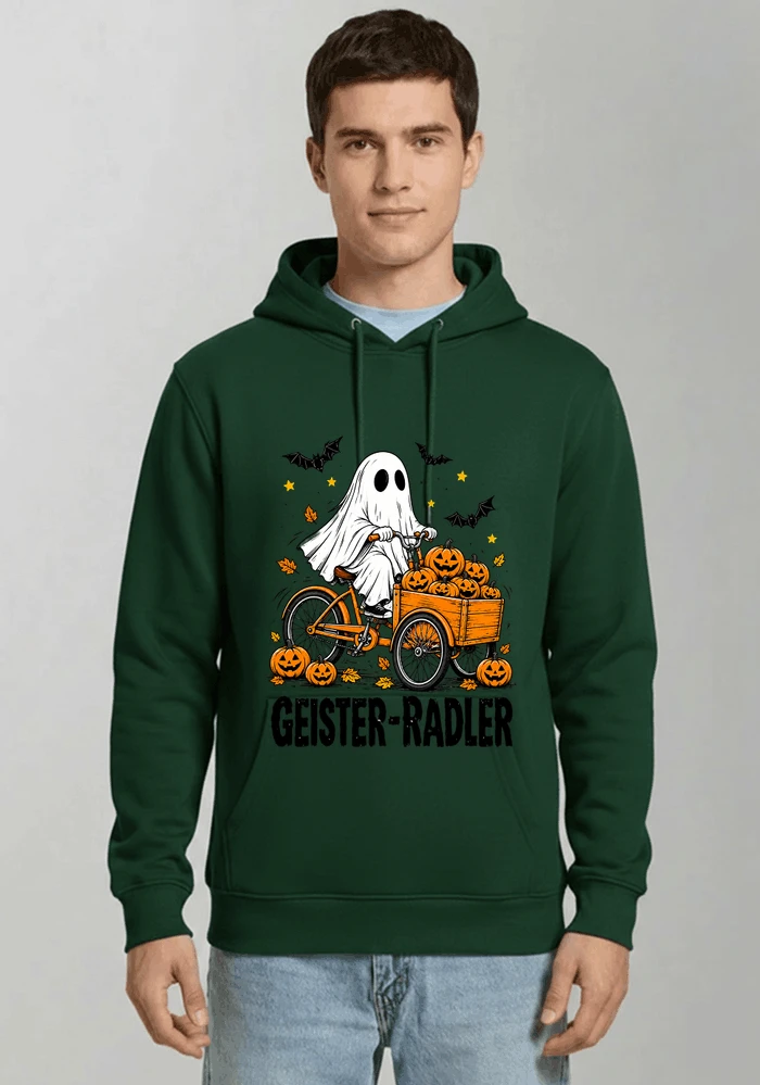 lustiges fahrrad t shirt halloween geister radler t shirt kapuzenpullover forest green