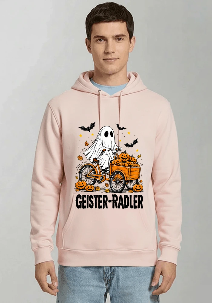 lustiges fahrrad t shirt halloween geister radler t shirt kapuzenpullover light pink