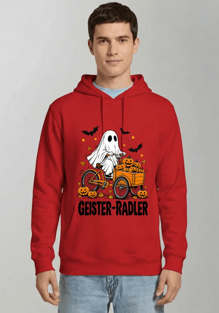 lustiges fahrrad t shirt halloween geister radler t shirt kapuzenpullover red