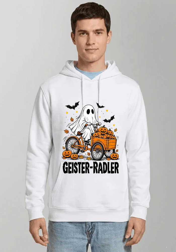 lustiges fahrrad t shirt halloween geister radler t shirt kapuzenpullover white