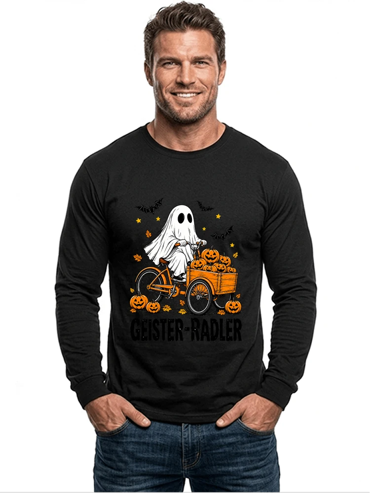 lustiges fahrrad t shirt halloween geister radler t shirt langarmshirt black