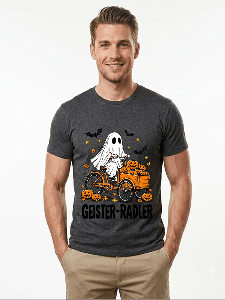lustiges fahrrad t shirt halloween geister radler t shirt t shirt anthracite melange