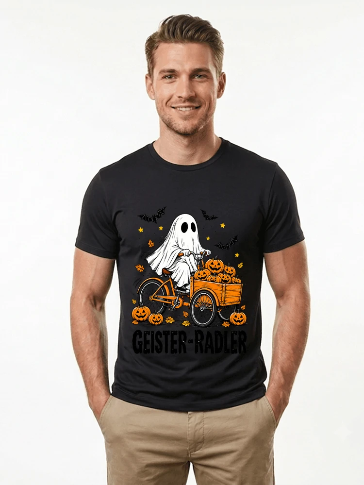 lustiges fahrrad t shirt halloween geister radler t shirt t shirt black