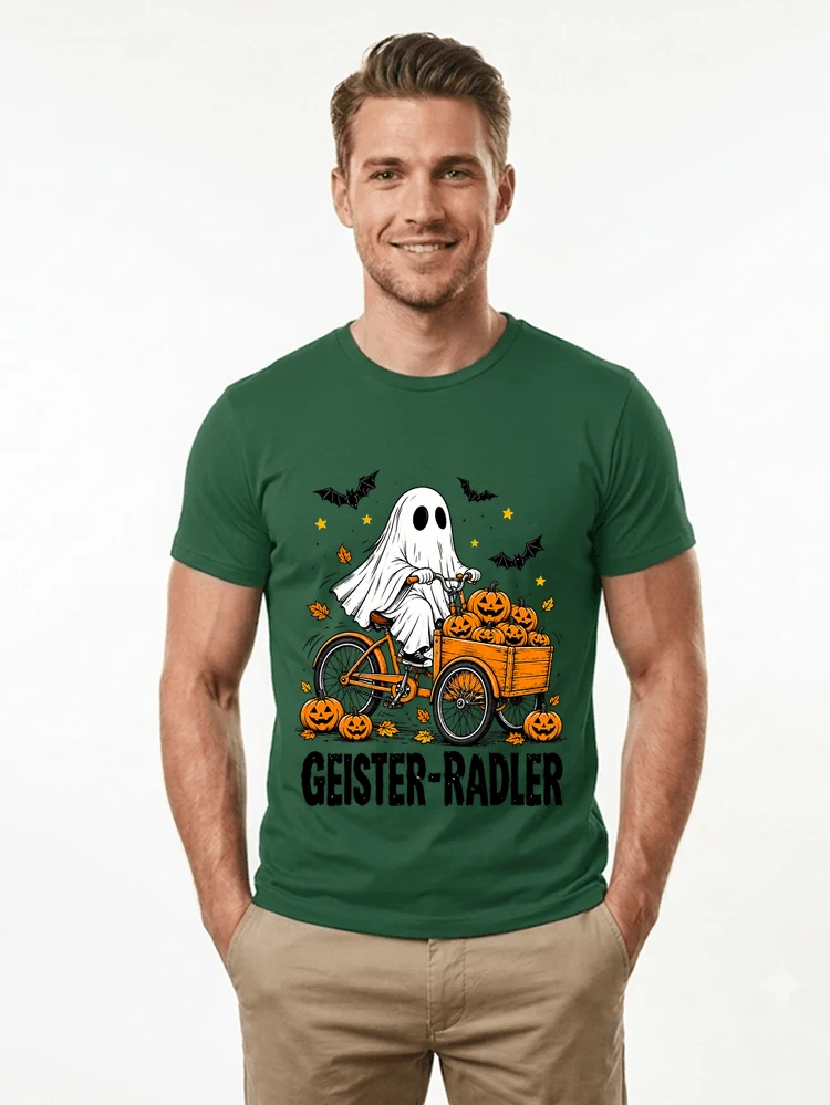 lustiges fahrrad t shirt halloween geister radler t shirt t shirt forest green