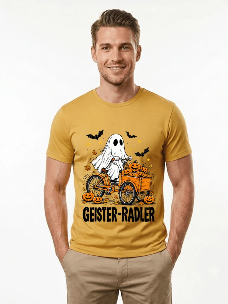 lustiges fahrrad t shirt halloween geister radler t shirt t shirt gold
