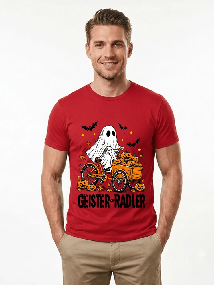 lustiges fahrrad t shirt halloween geister radler t shirt t shirt red
