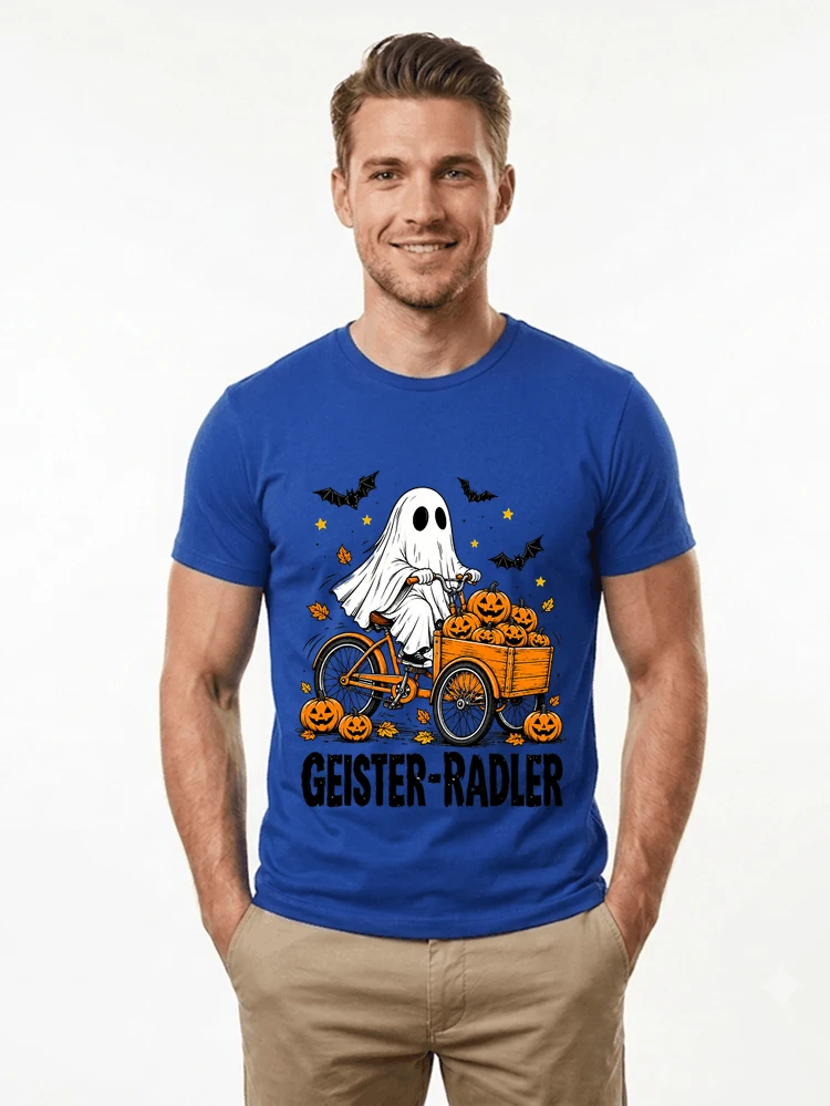 lustiges fahrrad t shirt halloween geister radler t shirt t shirt royal blue