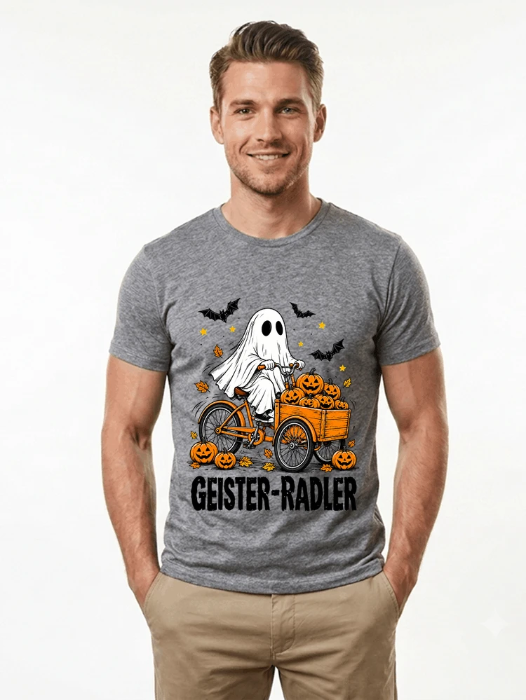 lustiges fahrrad t shirt halloween geister radler t shirt t shirt sport grey