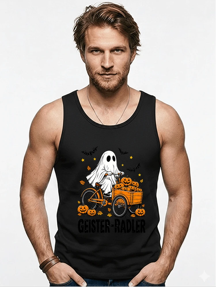 lustiges fahrrad t shirt halloween geister radler t shirt tanktop black