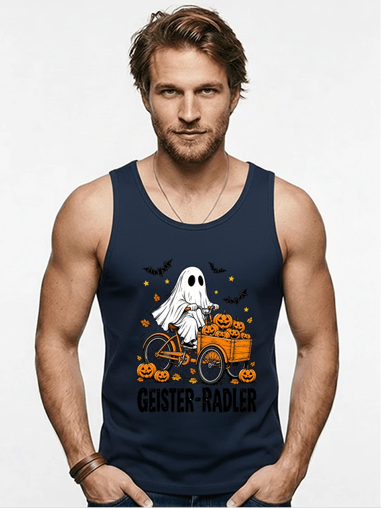 lustiges fahrrad t shirt halloween geister radler t shirt tanktop navy
