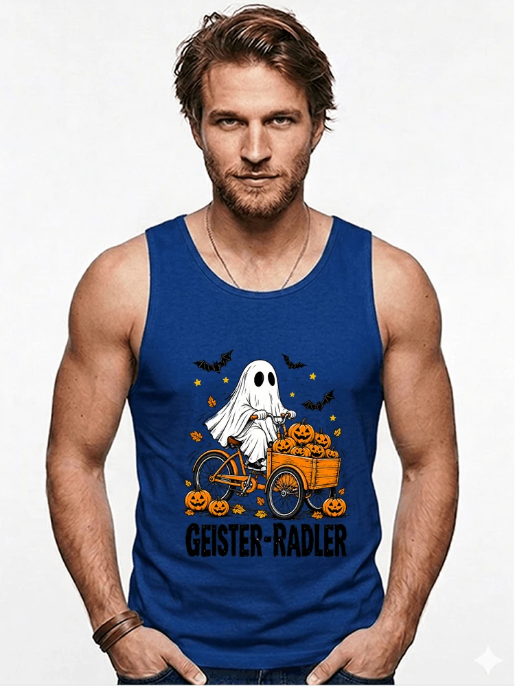 lustiges fahrrad t shirt halloween geister radler t shirt tanktop royal blue