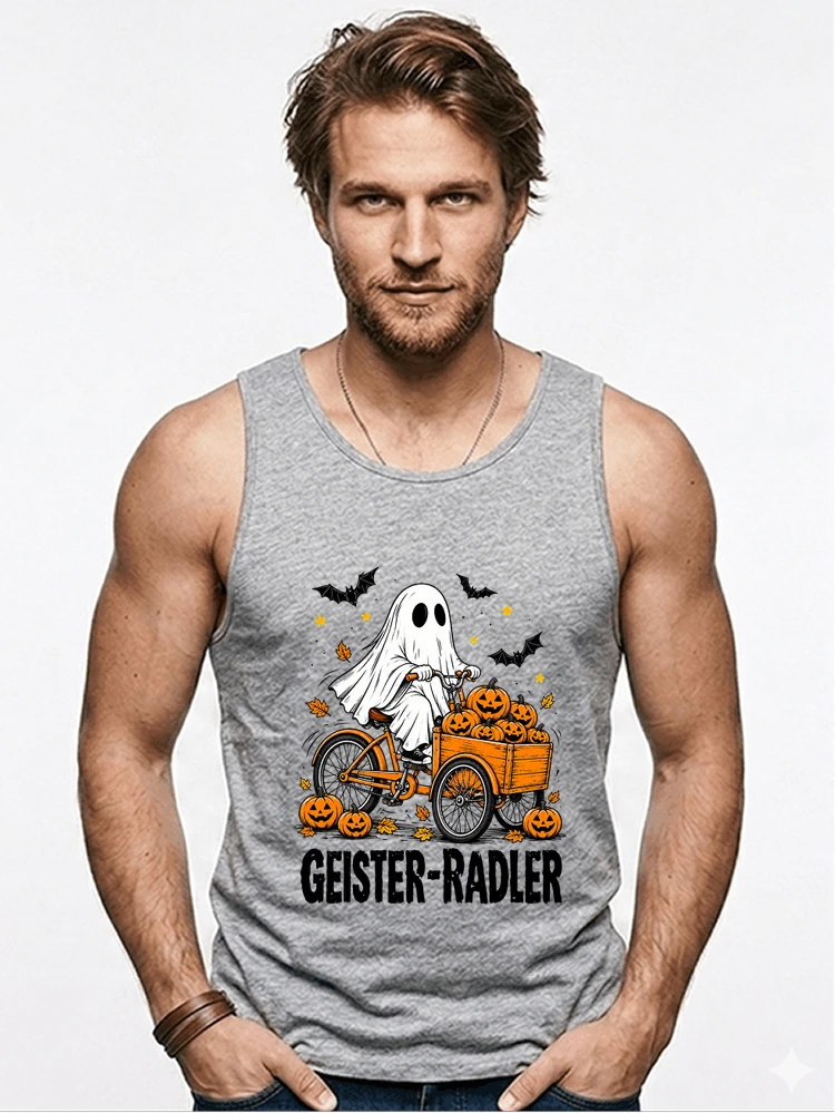 lustiges fahrrad t shirt halloween geister radler t shirt tanktop sport grey